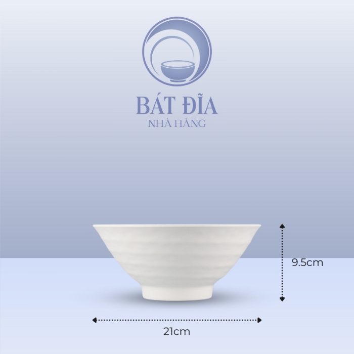 Kích Thước Tô Soup Nhật Melamine Trắng