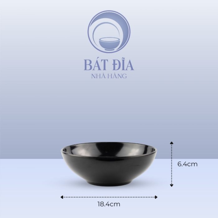 Kích Thước Tô Tròn Melamine Đen