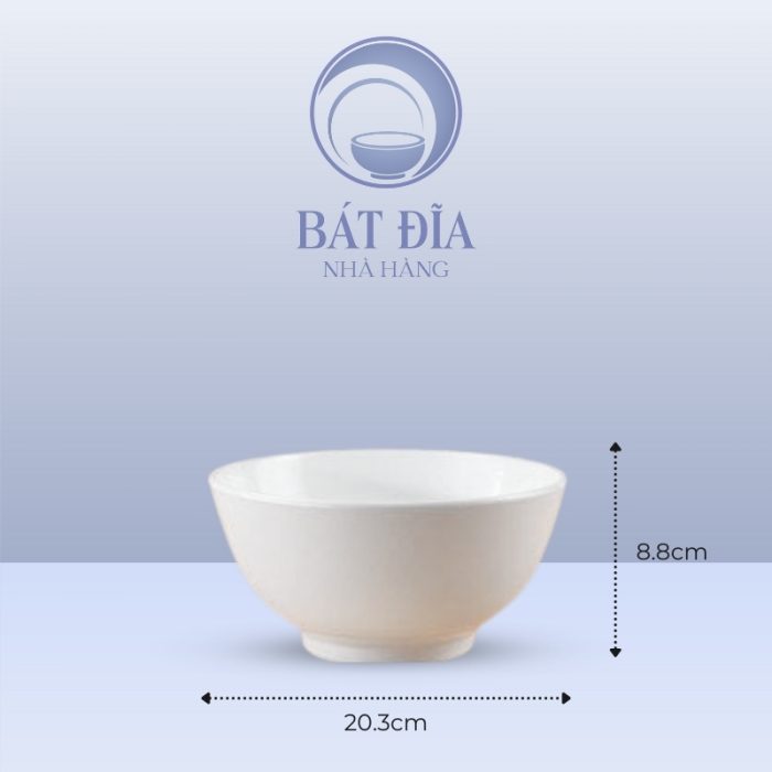 Kích Thước Tô Tròn Melamine Trắng