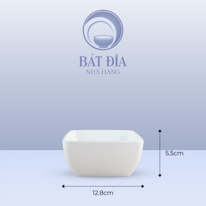 Kích Thước Tô Vuông Melamine Trắng