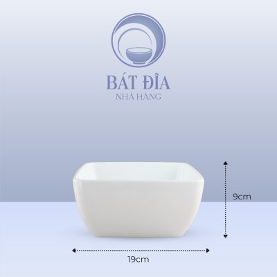 Kích Thước Tô Vuông Melamine Trắng