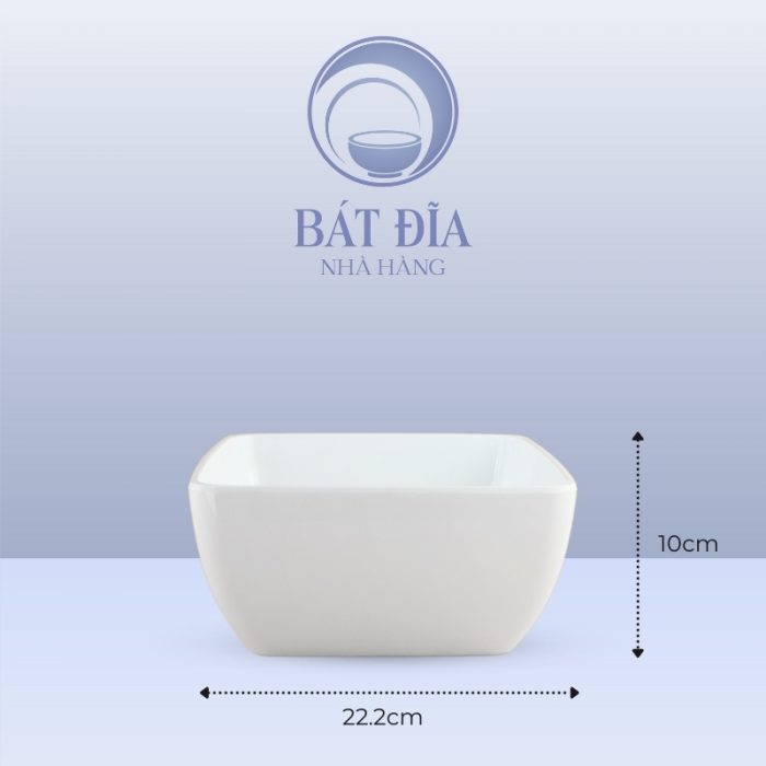 Kích Thước Tô Vuông Melamine Trắng