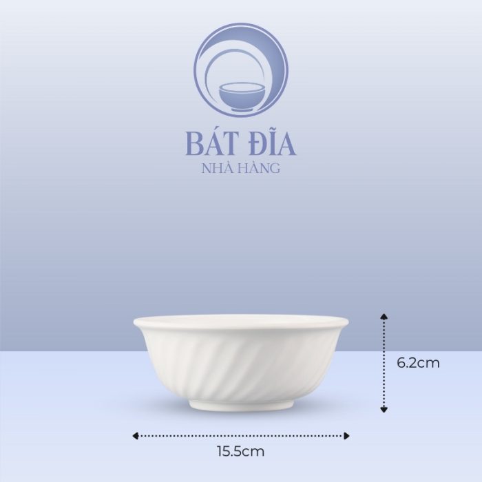 Kích Thước Tô Xoắn Melamine Trắng