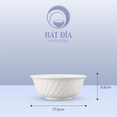 Kích Thước Tô Xoắn Melamine Trắng