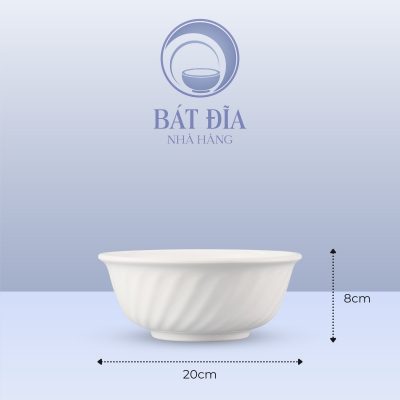 Kích Thước Tô Xoắn Melamine Trắng