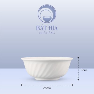 Kích Thước Tô Xoắn Melamine Trắng