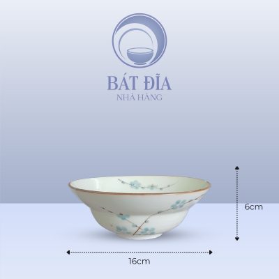Kích Thước Tô Yêu Men Kem Hoa Đào Xanh