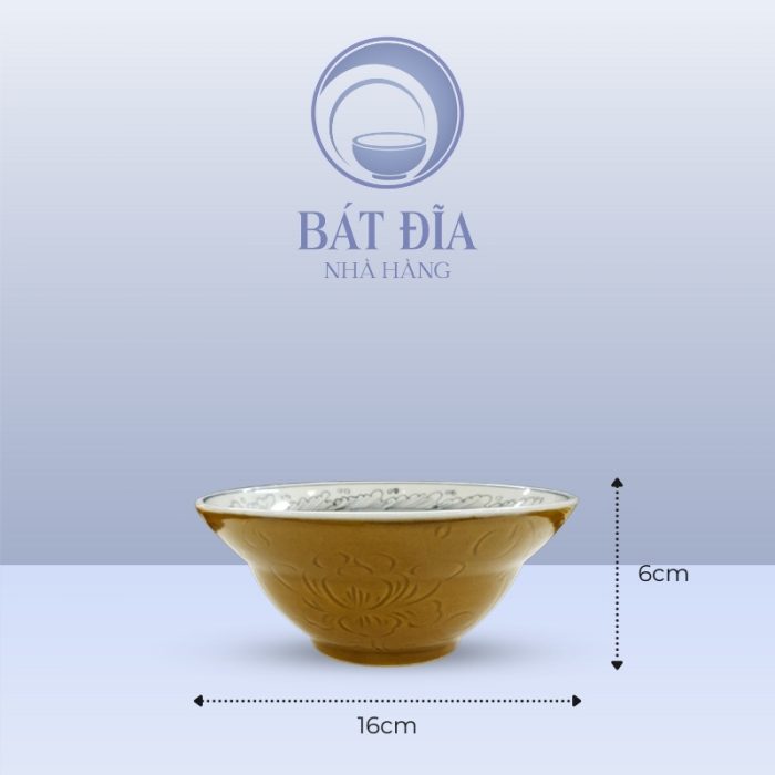 Kích Thước Tô Yêu Men Nâu Cá Chép