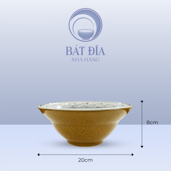 Kích Thước Tô Yêu Men Nâu Cá Chép