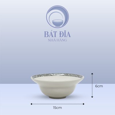 Kích Thước Tô Yêu Men Trắng Vẽ Hoa Dây