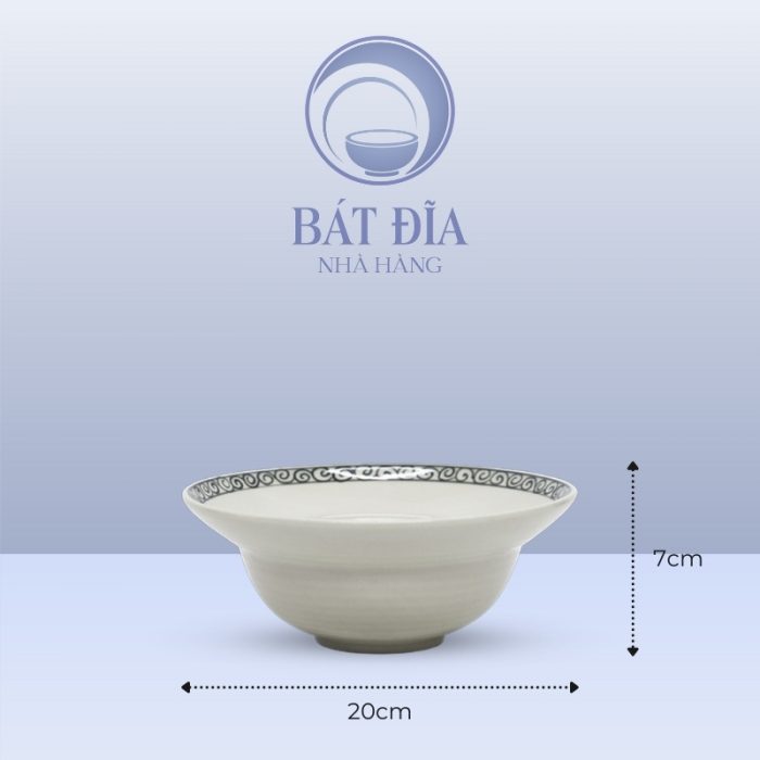 Kích Thước Tô Yêu Men Trắng Vẽ Hoa Dây