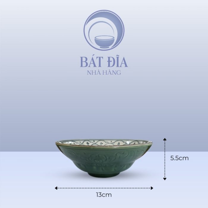 Kích Thước Tô Yêu Men Xanh Hoa Bèo