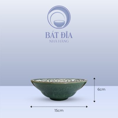 Kích Thước Tô Yêu Men Xanh Hoa Bèo