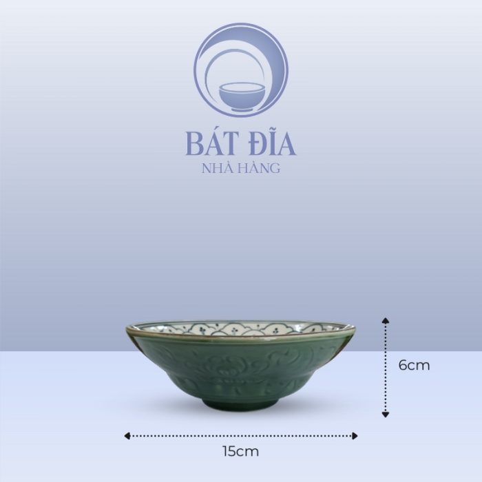 Kích Thước Tô Yêu Men Xanh Hoa Bèo