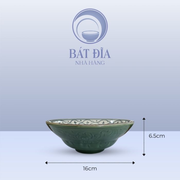 Kích Thước Tô Yêu Men Xanh Hoa Bèo