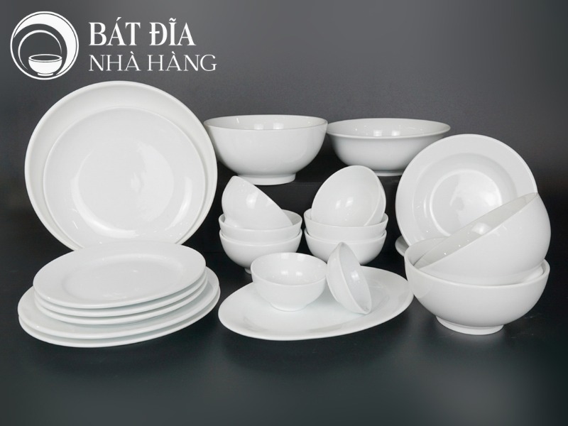 Bát đĩa nhà hàng sứ trắng