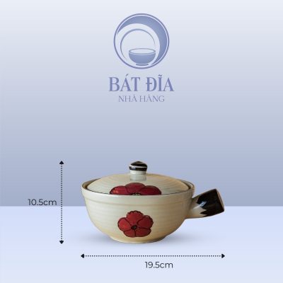 Kích thước Âu Chuôi Men Kem Hoa Sứ Đỏ