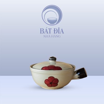 Âu Chuôi Men Kem Hoa Sứ Đỏ