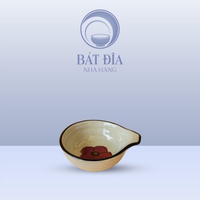 Bát Cán Men Kem Hoa Sứ Đỏ