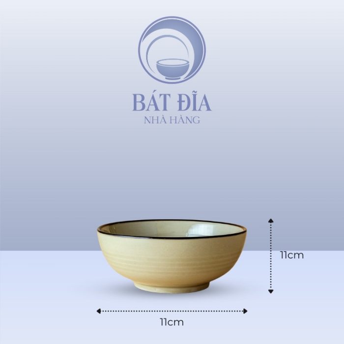 Kích thước Bát Cơm Men Kem Hoa Sứ Đỏ