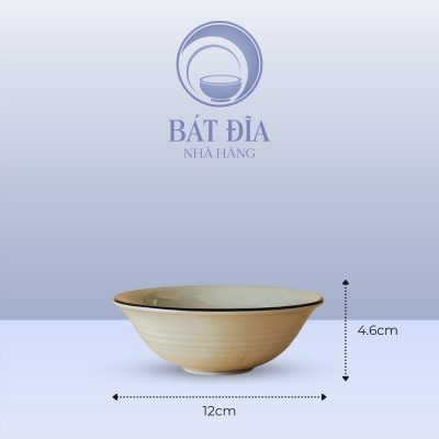 Kích thước Bát Cơm Nón Men Kem Hoa Sứ Đỏ