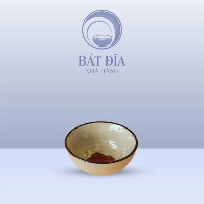 Bát Mắm Men Kem Hoa Sứ Đỏ