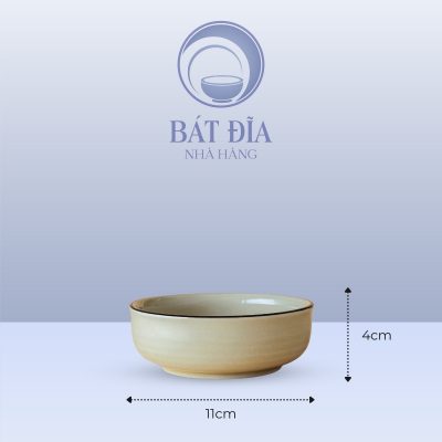 Kích thước Bát Nhật Men Kem Hoa Sứ Đỏ