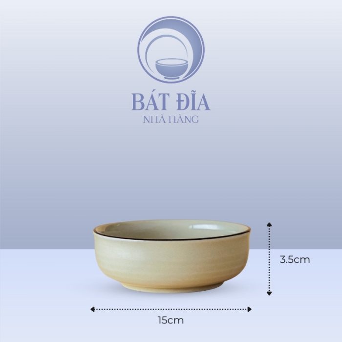 Kích thước Bát Nhật Men Kem Hoa Sứ Đỏ