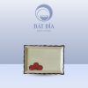 Đĩa Chữ Nhật Miệng Lượn Men Kem Hoa Sứ Đỏ