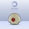 Đĩa Sò Men Kem Hoa Sứ Đỏ