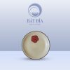 Đĩa Tròn Sâu Lòng Men Kem Hoa Sứ Đỏ